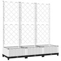 vidaXL Donica ogrodowa z kratką, biała, 120x40x121,5 cm, PP - vidaXL
