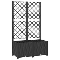 vidaXL Donica ogrodowa z kratką, czarna, 80x40x136 cm, PP! vidaXL