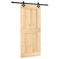vidaXL Drzwi przesuwne z osprzętem, 90x210 cm, lite drewno sosnowe - vidaXL