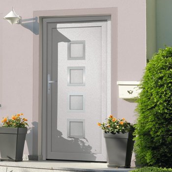 vidaXL Drzwi wejściowe, białe, 108x200 cm, PVC - vidaXL