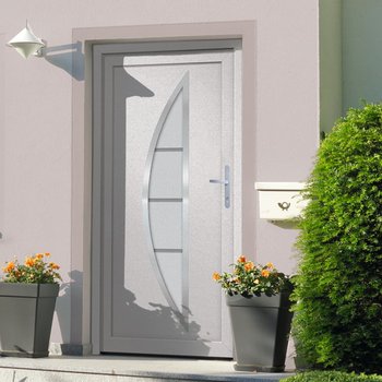 vidaXL Drzwi wejściowe, białe, 108x208 cm, PVC - vidaXL