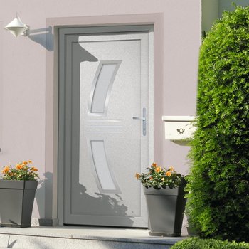 vidaXL Drzwi wejściowe, białe, 88x200 cm, PVC - vidaXL