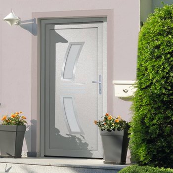vidaXL Drzwi wejściowe, białe, 98x208 cm, PVC - vidaXL
