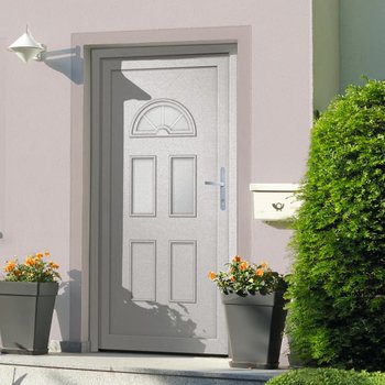 vidaXL Drzwi wejściowe, białe, 98x208 cm, PVC - vidaXL