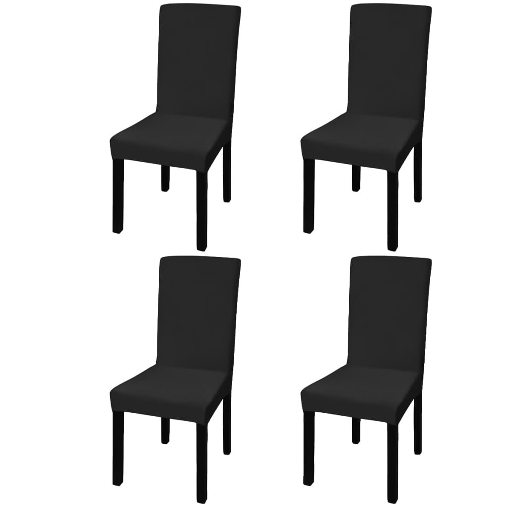 Фото - Чохол на меблі VidaXL Elastyczne pokrowce na krzesła, 4 szt., czarne 