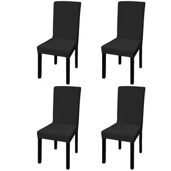 vidaXL Elastyczne pokrowce na krzesła, 4 szt., czarne - vidaXL