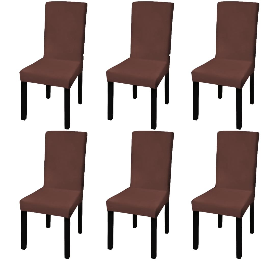 Фото - Чохол на меблі VidaXL Elastyczne pokrowce na krzesła, 6 szt., brązowe 