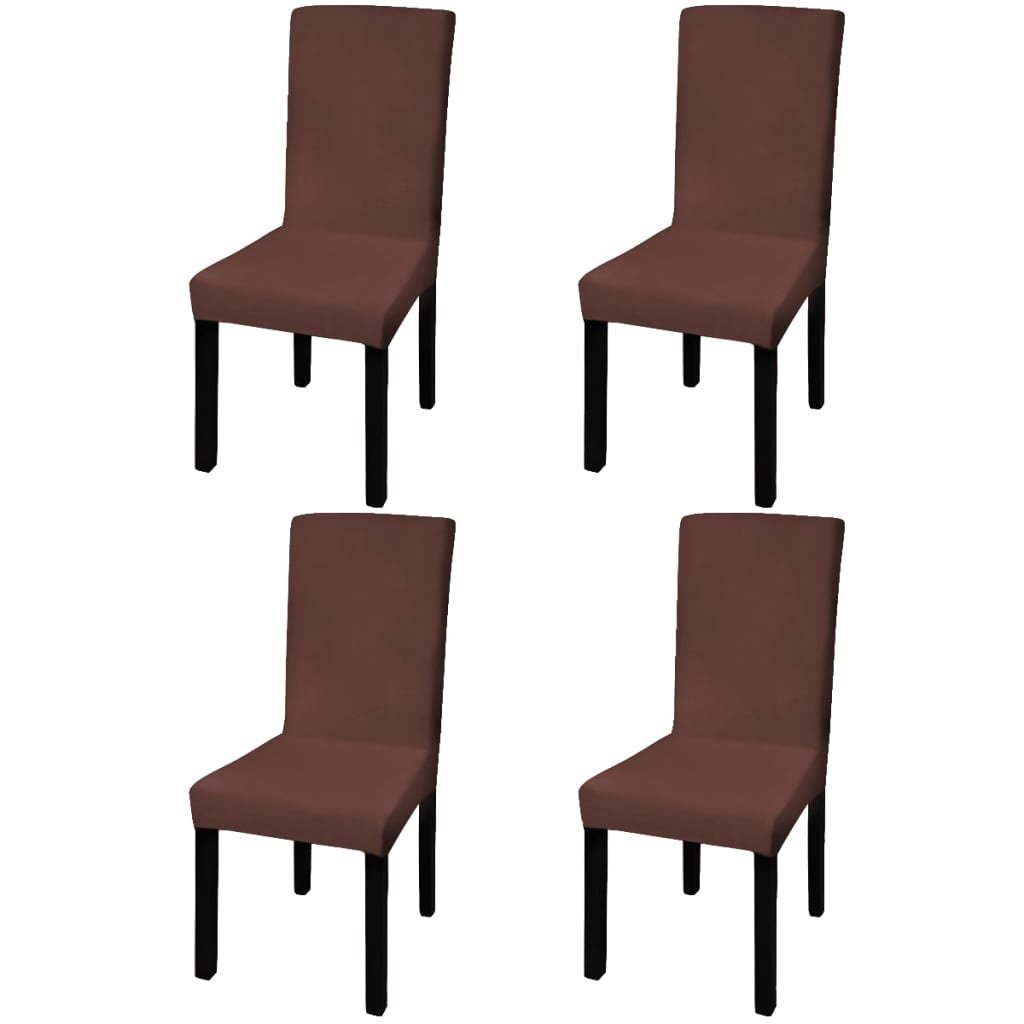 Фото - Чохол на меблі VidaXL Elastyczne pokrowce na krzesła w prostym stylu, 4 szt., brązowe 