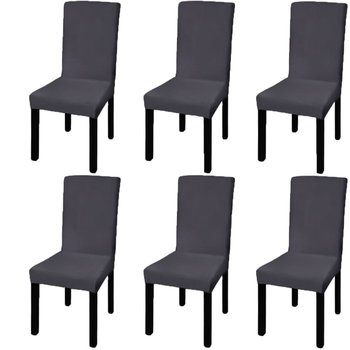 vidaXL Elastyczne pokrowce na krzesła w prostym stylu, 6 szt., antracyt - vidaXL