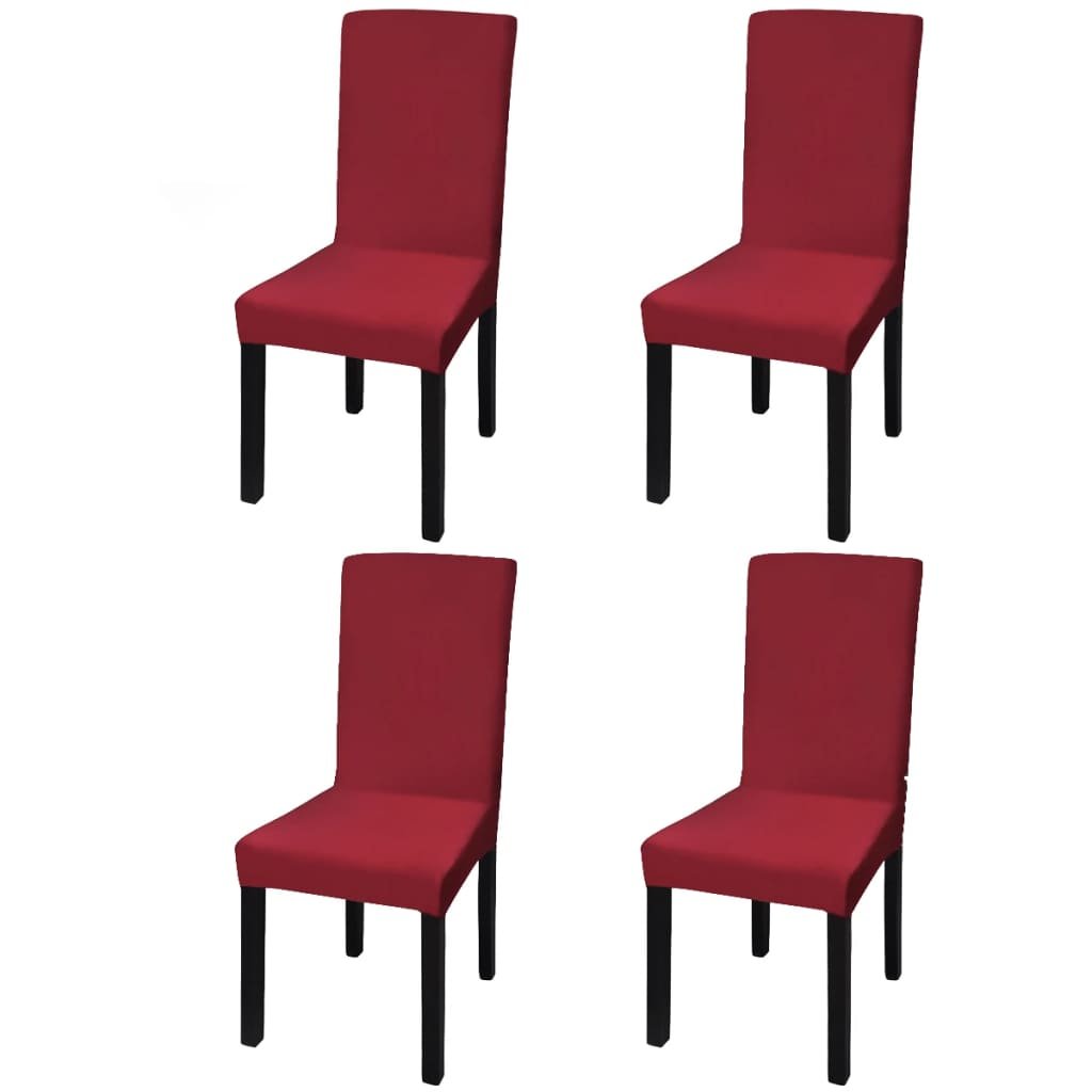 Фото - Чохол на меблі VidaXL Elastyczne pokrowce na krzesła w prostym stylu, bordo 4 szt. 