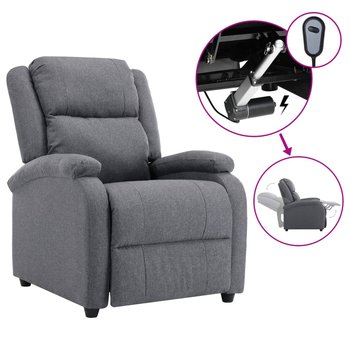 vidaXL Elektryczny fotel rozkładany, ciemnoszary, obity tkaniną - vidaXL