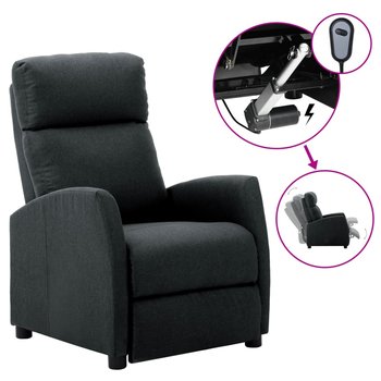 vidaXL, Elektryczny fotel rozkładany, ciemnoszary, obity tkaniną - vidaXL