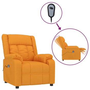 vidaXL Elektryczny fotel rozkładany, ciemnożółty, tkanina - vidaXL