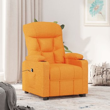 vidaXL Elektryczny fotel rozkładany, żółty, obity tkaniną - vidaXL