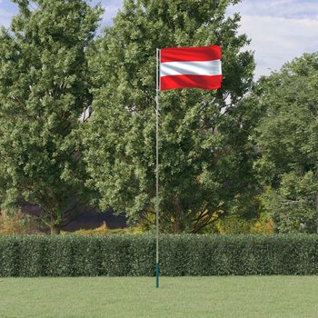 vidaXL Flaga Austrii z masztem, 5,55 m, aluminium - vidaXL