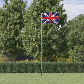 vidaXL Flaga Wielkiej Brytanii z masztem, 5,55 m, aluminium - vidaXL