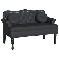 vidaXL Fotel Chesterfield Czarny 120,5 x 65 x 75 cm Skóra ekologiczna