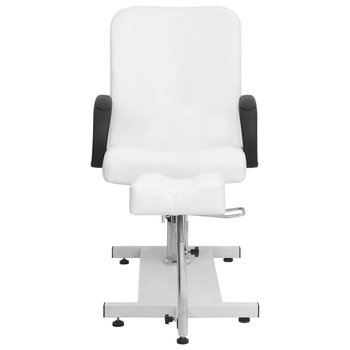 vidaXL Fotel do masażu z podnóżkiem, biały, 127x60x98 cm, ekoskóra - vidaXL