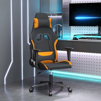 Vidaxl fotel gamingowy, czarno-pomarańczowy, tkanina - vidaXL