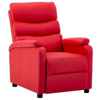 vidaXL Fotel rozkładany, czerwony, sztuczna skóra - vidaXL