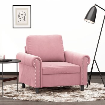 vidaXL Fotel, różowy, 60 cm, obity aksamitem - vidaXL