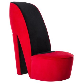 vidaXL Fotel w kształcie buta na obcasie, czerwony, aksamitny - vidaXL