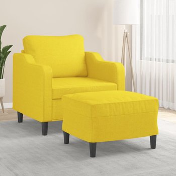 vidaXL Fotel z podnóżkiem, jasnożółty, 60 cm, tkanina - vidaXL