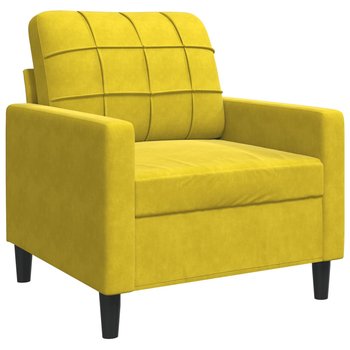 vidaXL Fotel, żółty, 60 cm, obity aksamitem - vidaXL