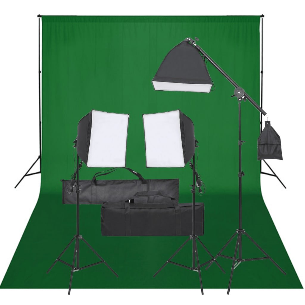Zdjęcia - Oświetlenie studyjne VidaXL Fotograficzny zestaw studyjny z lampami i tłem 