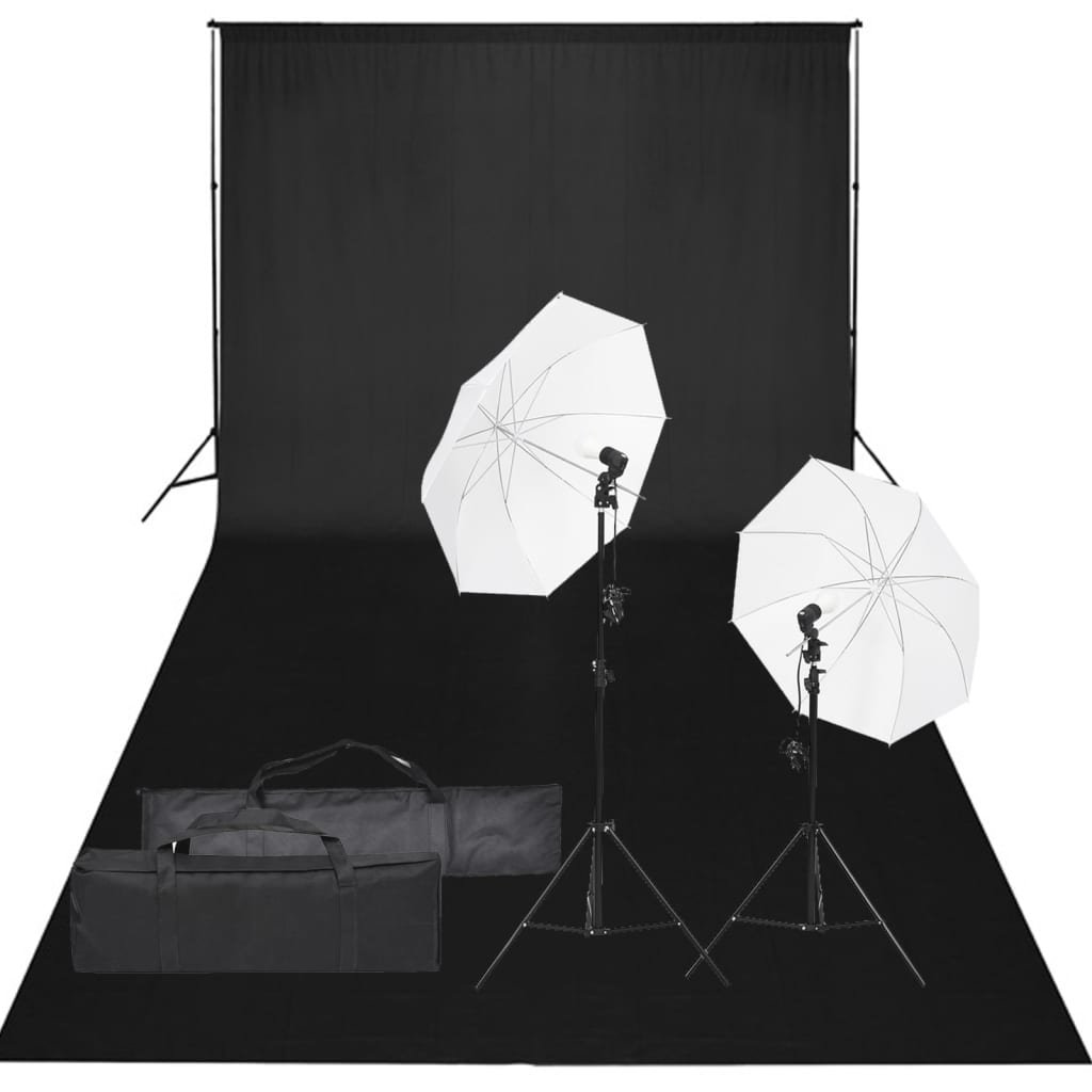 vidaXL Fotograficzny zestaw studyjny z lampami i tłem-Zdjęcie-0