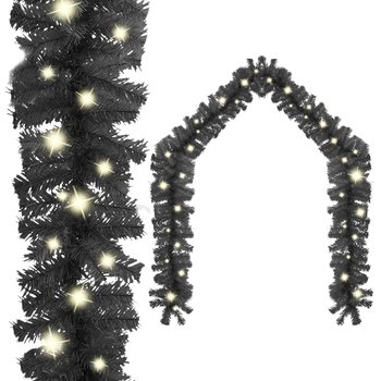 vidaXL Girlanda świąteczna z lampkami LED, 10 m, czarna - vidaXL