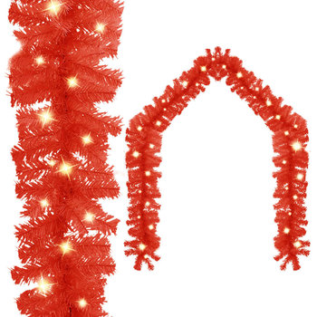 vidaXL Girlanda świąteczna z lampkami LED, 20 m, czerwona - vidaXL