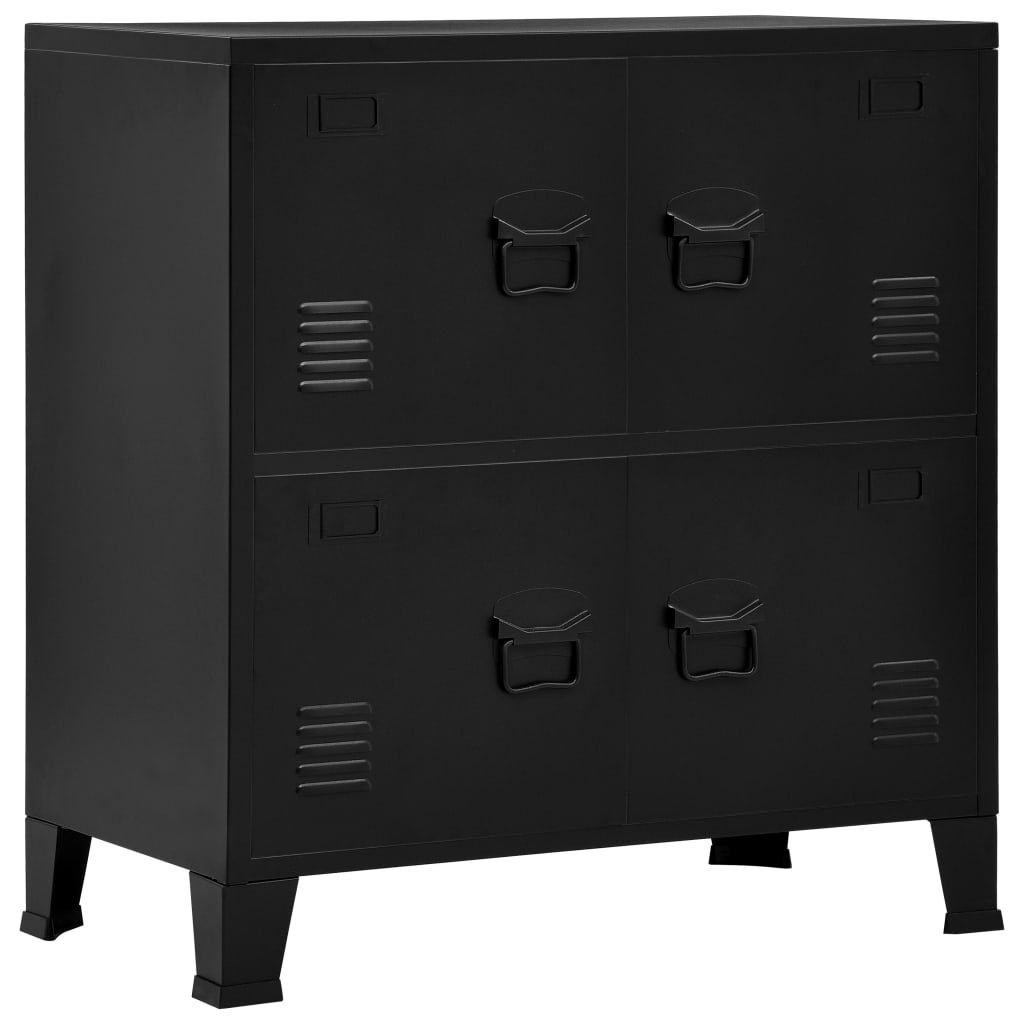 vidaXL Industrialna szafka do przechowywania, czarna 75x40x80 cm stal