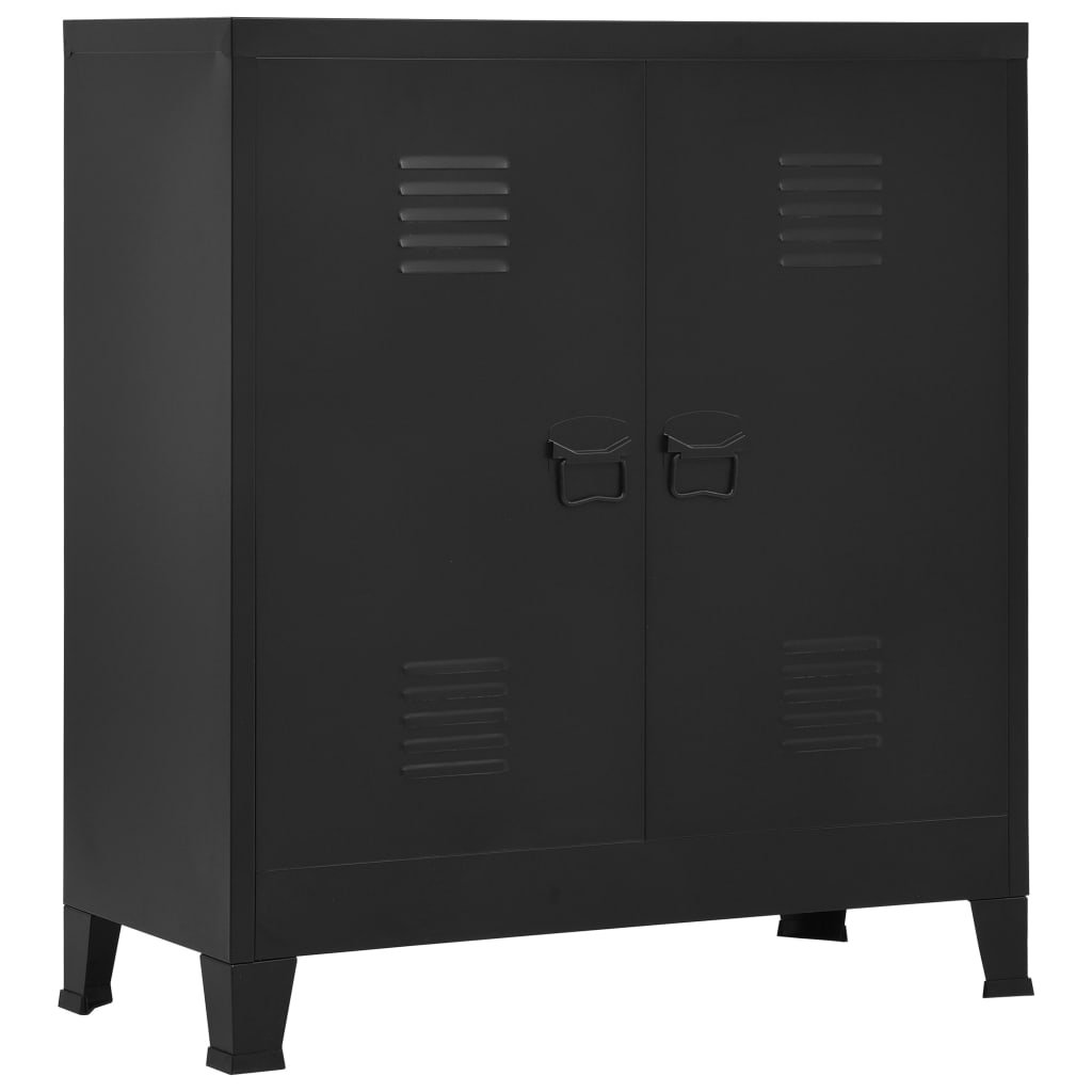 vidaXL Industrialna szafka do przechowywania, czarna 90x40x100 cm stal