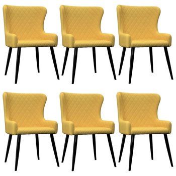 vidaXL Krzesła do jadalni, 6 szt., żółte, tapicerowane tkaniną - vidaXL