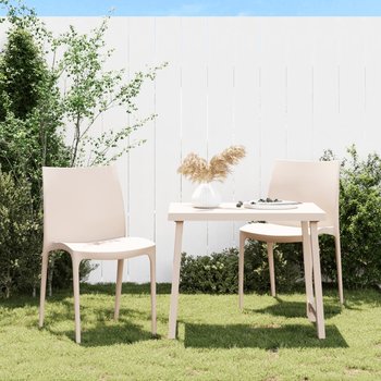 vidaXL Krzesła ogrodowe, 2 szt., kremowe, 50x46x80 cm,polipropylen - vidaXL