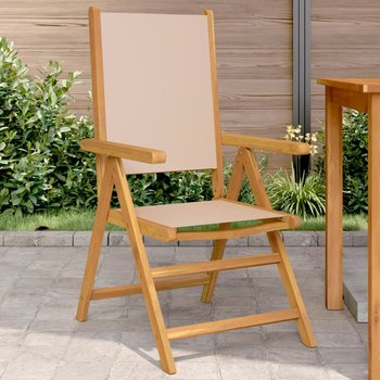 vidaXL Krzesła ogrodowe, 2 szt., taupe, drewno akacjowe i tkanina - vidaXL