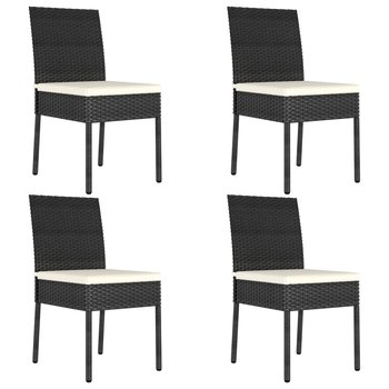 vidaXL Krzesła ogrodowe, 4 szt., polirattan, czarne - vidaXL
