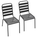 vidaXL Krzesła ogrodowe, sztaplowane, 2 szt., stalowe, szare - vidaXL