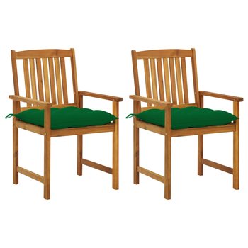 vidaXL Krzesła ogrodowe z poduszkami, 2 szt., drewno akacjowe - vidaXL