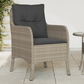 vidaXL Krzesła ogrodowe z poduszkami, 2 szt., jasnoszare, rattan PE - vidaXL
