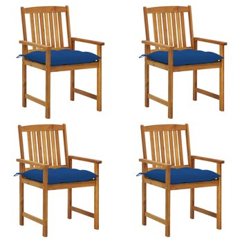 vidaXL Krzesła ogrodowe z poduszkami, 4 szt., lite drewno akacjowe  - vidaXL