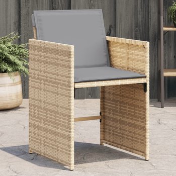 vidaXL Krzesła ogrodowe z poduszkami, 4 szt., mieszany beż, polirattan - vidaXL