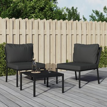 vidaXL Krzesła ogrodowe z szarymi poduszkami, 2 szt, 60x74x79 cm, stal - vidaXL