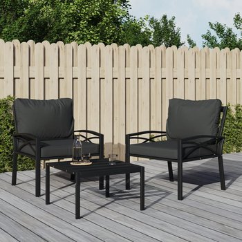 vidaXL Krzesła ogrodowe z szarymi poduszkami, 2 szt, 68x76x79 cm, stal - vidaXL