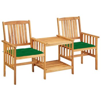 vidaXL Krzesła ogrodowe ze stolikiem i poduszkami, drewno akacjowe - vidaXL