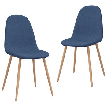 vidaXL Krzesła stołowe, 2 szt., niebieskie, tapicerowane tkaniną - vidaXL
