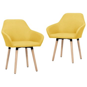 vidaXL Krzesła stołowe, 2 szt., żółte, tapicerowane tkaniną - vidaXL