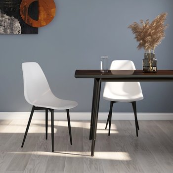 vidaXL Krzesła stołowe, 2 sztuki, białe, PP - vidaXL