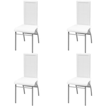 vidaXL Krzesła stołowe, 4 szt., białe, obite sztuczną skórą - vidaXL